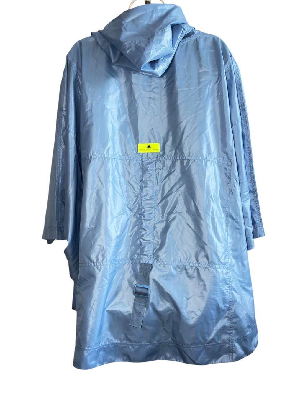 Stella McCartney X Adidas  Baby Blue Windbreaker Poncho with Pockets Hooded M - Picture 14 of 15